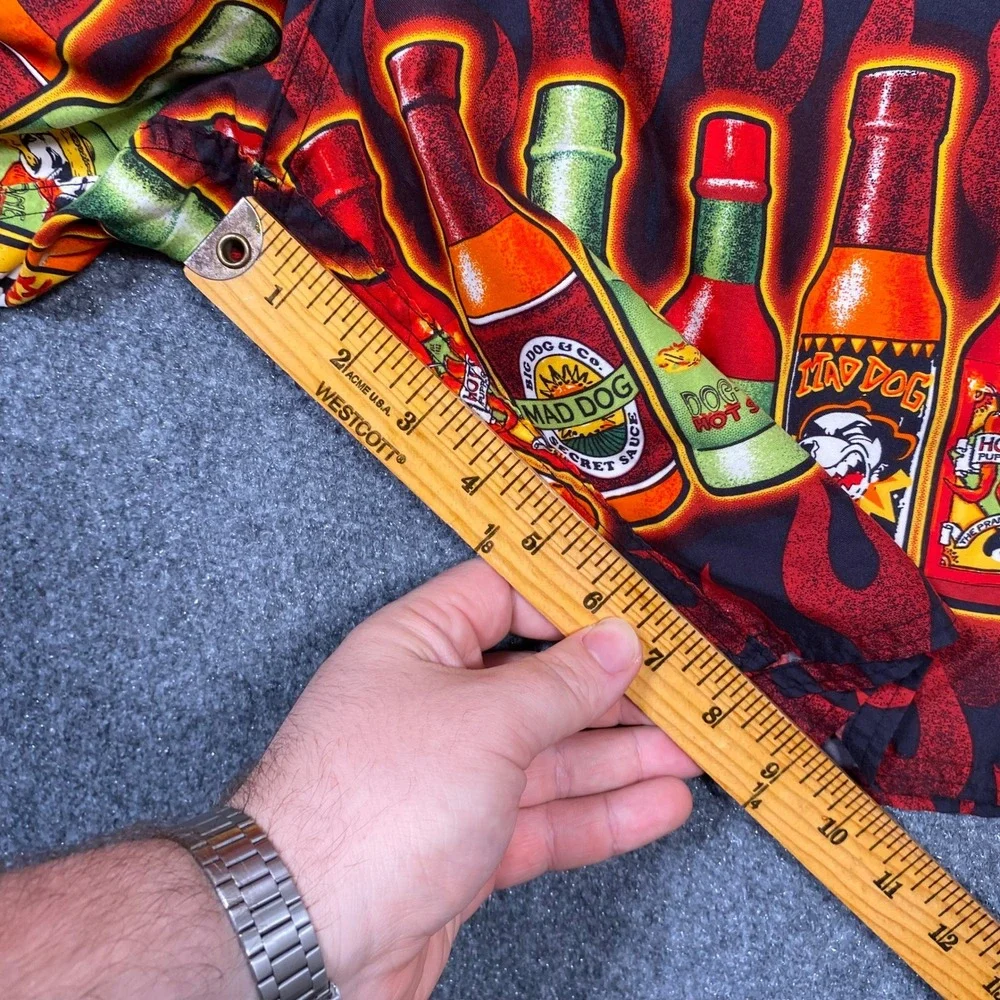 Big Dogs Hot Sauce Flames Swim Trunks Shorts Men's 3X Black‎ Red Fire Bottles
